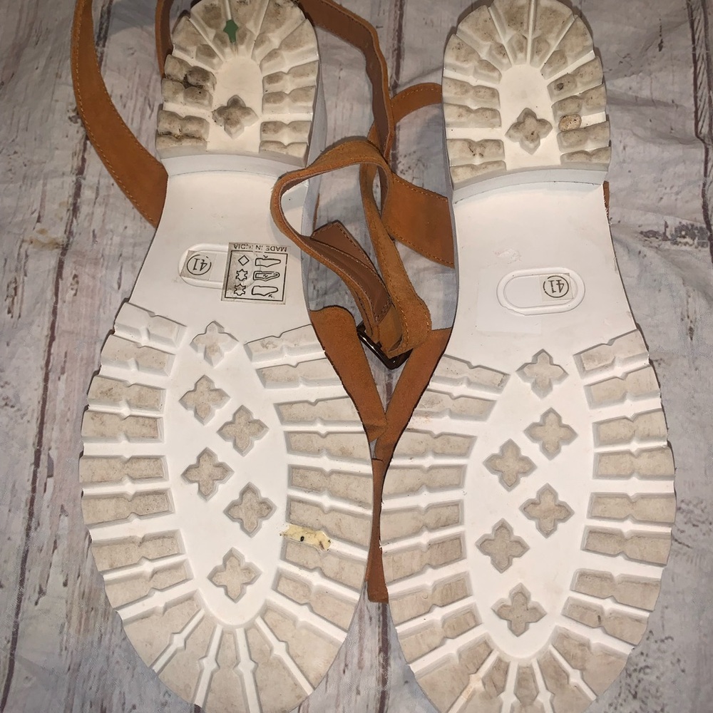 Free people essex sandal tan slight wedge 41 - Picture 4 of 7